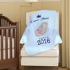 Personalized Photo Custom Name And Date Baby Blanket
