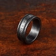 thumbnail image 5 of HOOUN Men's Women's Viking Runes Stainless Steel Cable Chain Inlay Wedding Bands Ring-7-Silver, 5 of 6