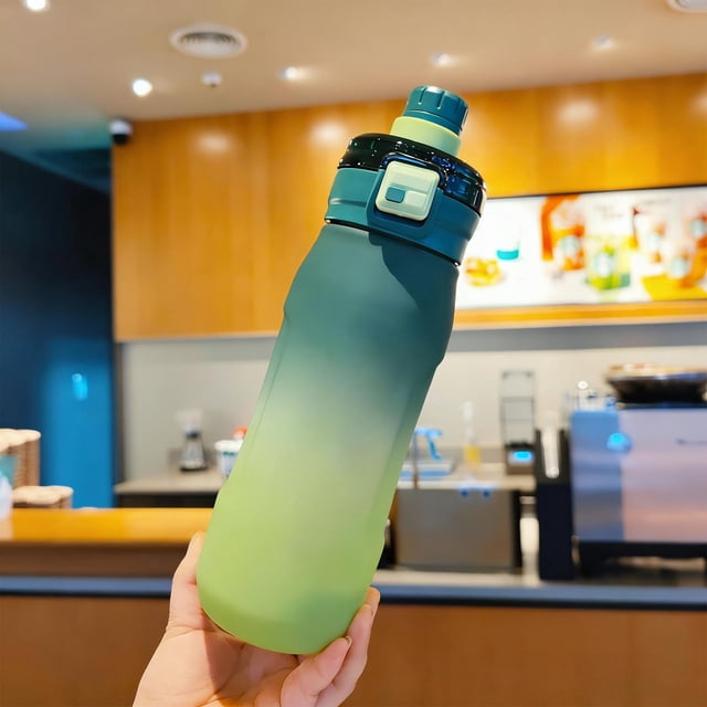 Aparatos de cocina, accesorios, utensilios y herramientas de cocina. Vaso de plástico degradado para deportes al aire libre, para hombre y mujer. Botella de agua deportiva de 900 ml con tapa doble. Bo