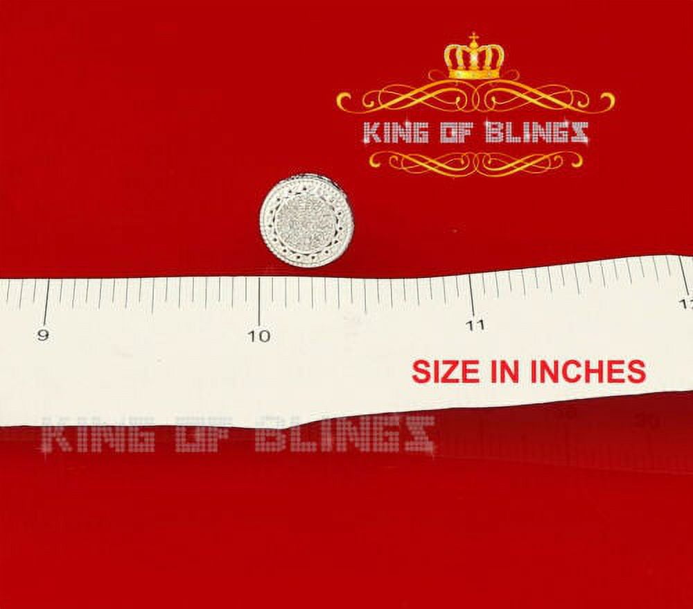 King of Bling's 925 Sterling Silver White Hip Hop 0.33ct Diamond Men's/ Women's Stud Earrings