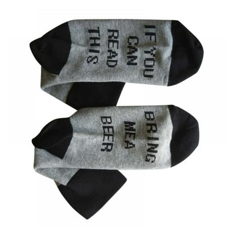 

Funny Warm Spring Socks Unisex IF YOU CAN READ THIS BRING ME A BEER Letter Printed Fashion Socks Cotton Socks