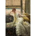 thumbnail image 2 of Tissot, James 14x18 Gold Ornate Wood Framed with Double Matting Museum Art Print Titled - Seaside (July: Specimen of a Portrait), 2 of 4