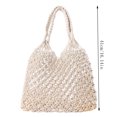thumbnail image 2 of OCCOA Handmade Woven Beach Hollow Casual Handbag Large Capacity, Woven Tote Shoulder Bag for Summer Vacation, Boho Beach Accessory, White, 2 of 7