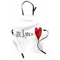thumbnail image 1 of Love Apron Me and You Equal to Us Everything My World Relationship Eros Arrow Artful Print, Unisex Kitchen Bib Apron with Adjustable Neck for Cooking Baking Gardening, Red Black White, by Ambesonne, 1 of 3