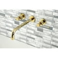 thumbnail image 4 of Kingston Brass KS8022DKL Kaiser Two-Handle Wall Mount Roman Tub Faucet, Polished Brass, 4 of 7