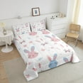 thumbnail image 4 of Erosebridal Rabbit Bunnies Bedding Sets Twin with Comforter, Flower Floral Duvet Insert, Bowknot Princess Reversible Comforter Sets Twin Size, Breathable Room Decor, 2 Pieces, 4 of 8