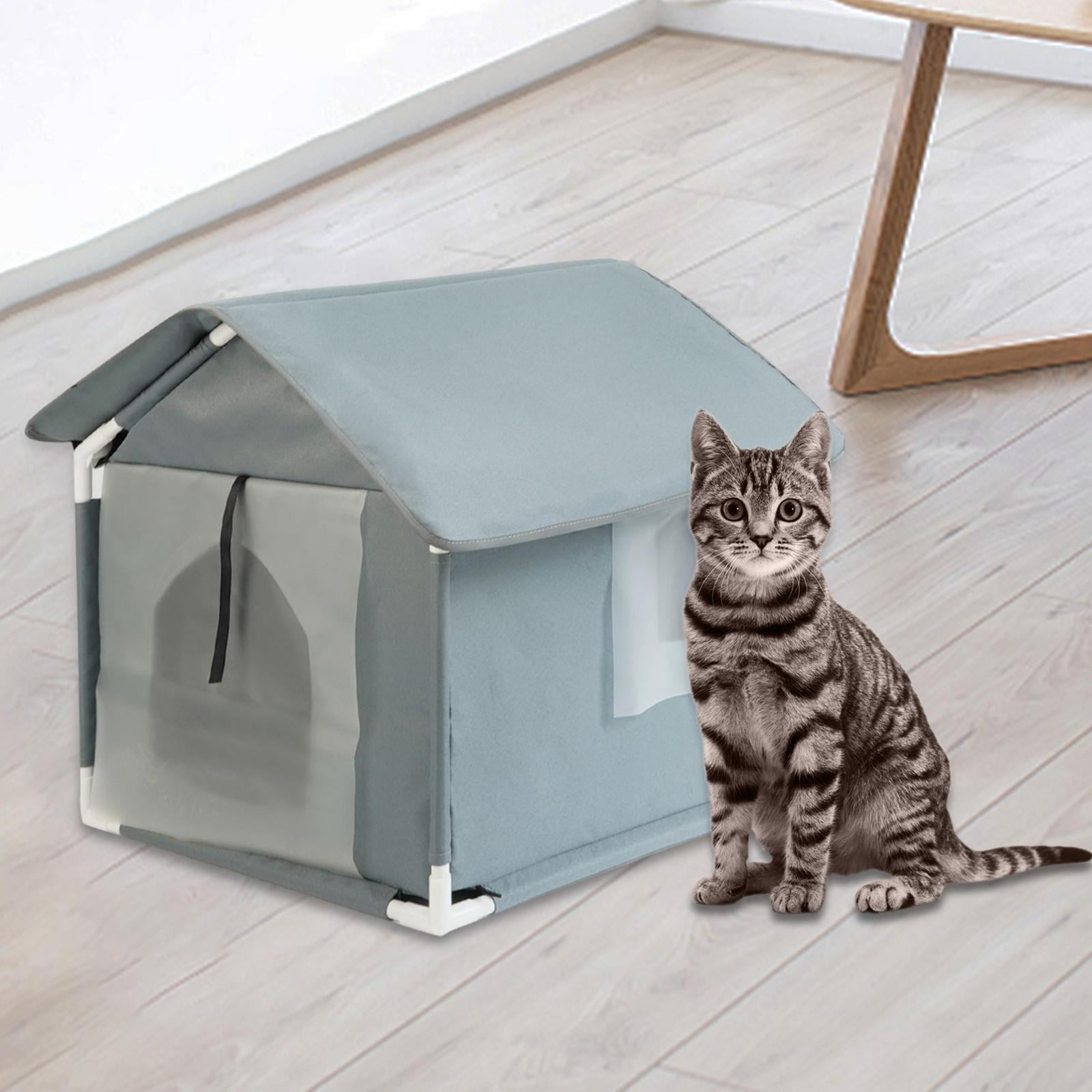 Outdoor Feral Cats Warm House Cave Pet Bed Furniture Waterproof Small Dogs Pet Supplies Bed Cave Stray Cats Shelter Pet House grey