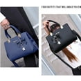 thumbnail image 5 of Purses and Handbags for Women Fashion Ladies PU Leather Top Handle Satchel Shoulder Tote Bags Plum Bow Crossbody Bag, 5 of 6