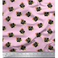 thumbnail image 1 of Soimoi Pink polyester Crepe Fabric Floral & Be You Text Printed Craft Fabric by The Yard 42 Inch Wide, 1 of 5