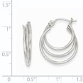 thumbnail image 3 of 14K White Gold Triple Hoop Earrings, 3 of 3