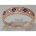 thumbnail image 3 of LBG 14k Rose Gold Cultured Pearl & Amethyst Womens Eternity Ring - 10 - Sizes 4 to 12 Available, 3 of 6