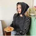 thumbnail image 4 of Women Knitted Triangular Scarf, Lightweight Soft Neck Warmer Shawl with Cut-Out, Versatile Knit Neck Wrap for Daily Fall Outfit, 4 of 6