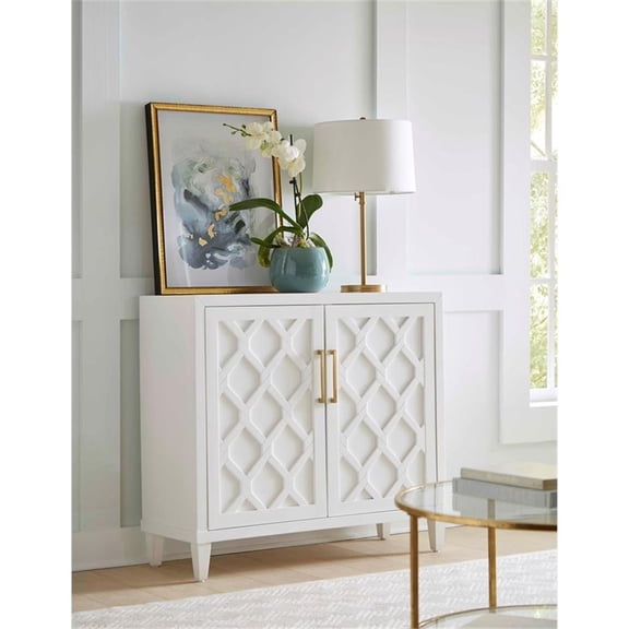 Modern Wood 40" Console with with doors TV Stand Fully Assembled White