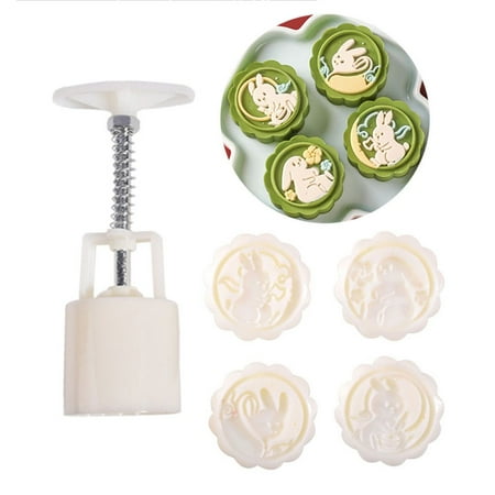 

For Baking Cake Baking Mold Rabbit Cookie Fondant Bean Cake Hand Press Mooncakes Press Molds Bowl Cake Mold Mooncake Mold Mooncake Pastry Tools WHITE