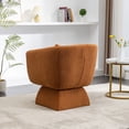 thumbnail image 4 of Modern 360 Degree Swivel Accent Chair, Comfy Boucle Upholstered Armchair with Pillow, Single Sofa Chair for Living Room, Bedroom, Office, Waiting Room, Caramel, 4 of 8