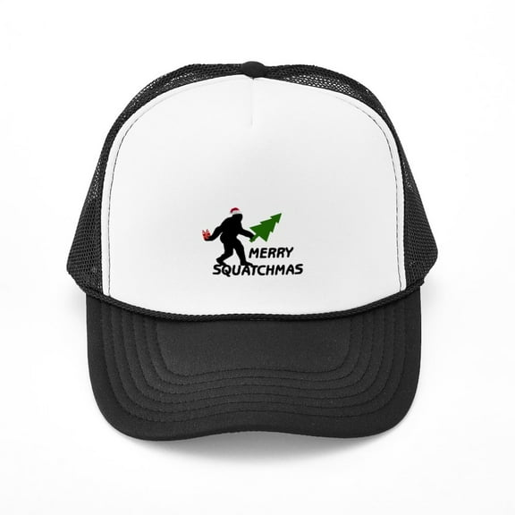 CafePress - Merry Squatchmas - Adjustable Unisex Printed Trucker Hat with Mesh Back