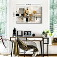 thumbnail image 2 of Abstract Canvas Wall Art for Living Room Bedroom Office Neutral Picture Grey Wall Decor Poster Prints Watercolor Geometric Paintings Gray and Black Modern Artwork Home Decorations, 2 of 6