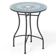 thumbnail image 1 of Gymax Table Bistro de 24 Pouces Table Ronde en Mosaïque avec Plateau en Carreaux de Céramique Structure en Métal Robuste, 1 of 8