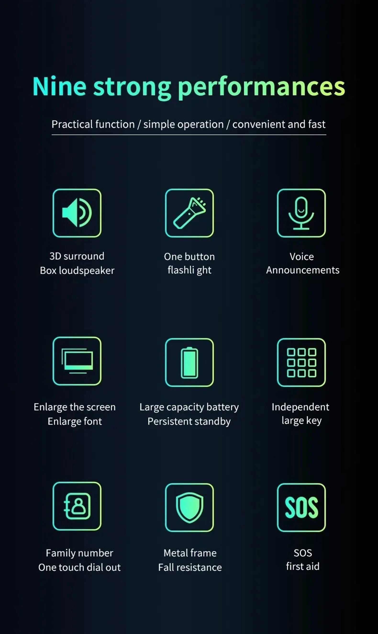 YEEMI Q8 GSM 2G Rugged Phone Big Battery Dual Flashlight 2.4inches HD Screen Dual SIM Mobile Phone Large Button Cellphone