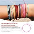 thumbnail image 3 of serony Wax Cord Braided Bracelet Adjustable Multicolor Aesthetic Jewelry Waxed Bohemian Bracelets Hand Rope Universal Beach Women Purple Pink 1Set, 3 of 5