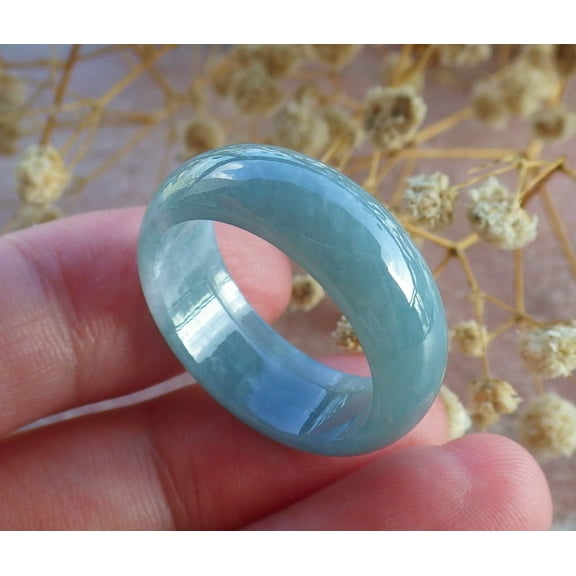 Icy Green Natural A JADE Jadeite Circle RING USA. 10.25 RING 678033 TN