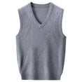 thumbnail image 5 of RMGVDSD Stylish Men's Sweater Vest Mens Sweater Vests Casual Fall Sleeveless V Neck Knit Pullover Loose Fit Versatile Layering Casual Outings Wear Soft Knit Sweaters, 5 of 5