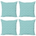 thumbnail image 1 of Ambesonne Abstract Throw Pillow Cover 4 Pack, Horizontal Aquatic Waves, 24", Seafoam Teal, 1 of 2