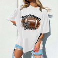 thumbnail image 2 of TSADFHJI Cute Tops for Girls 10-12 Rugby Letter Print Casual Round Neck Drop Shoulder Tee Shirt L, 2 of 4
