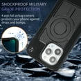 thumbnail image 6 of Heavy Duty Case for iPhone 13 Pro, Rugged PC Soft Silicone Shockproof Magnetic Triple-Layers Protective Cover Compatible with MagSafe Wireless Charging Military Grade Lens Protection Case,Black, 6 of 6