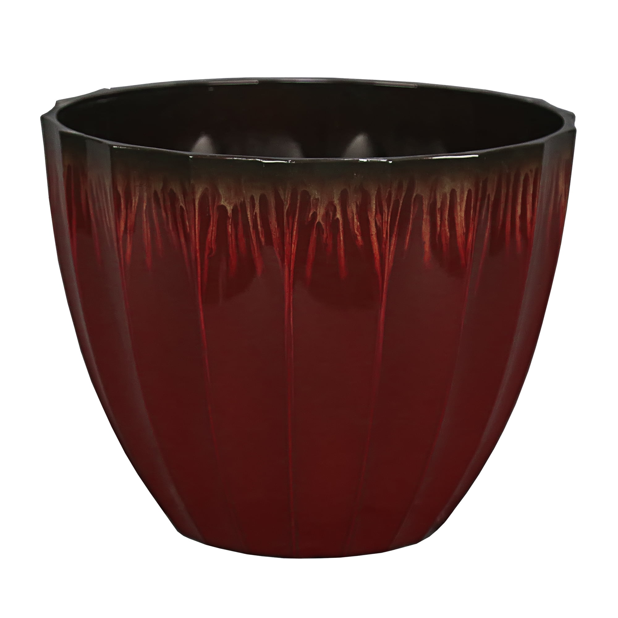 Better Homes & Gardens Andora Red Color Resin Planter, 15.9in x 15.9in x 12.6in