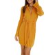 thumbnail image 2 of VISgogo, minivestido camisero para mujer, Color sólido, cuello vuelto, manga larga, vestido con botones, vestido informal de primavera para mujer con cinturón VISgogo moda, 2 of 6