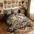 thumbnail image 2 of meiyoeat Green Rustic Camo Letter A Twin Bedding for Men Boys, Wildlife Duck Print Bedding Comforter Set, Black Reversible, 7-Piece, 2 of 6
