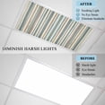 thumbnail image 3 of 1 Pack Boho Vertical Stripes Fluorescent Light Covers for Ceiling Lights Green Beige Simple Lines Magnetic Ceiling Light Covers Overhead Light Filters for Office Classroom Home, 3 of 9