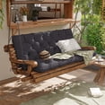 thumbnail image 4 of Kimunuk Outdoor Porch Swing Cushion, 60" X 40" X 5" Waterproof Bench Chair Replacement Cushion with 6 Ties for Patio, Grey, 4 of 7