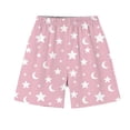 thumbnail image 4 of Pink Girls Homewear Set 2 Piece Soft Cozy Homewears Star and Moon Print Short Sleeve Top with Shorts 3-14 Years,Size 7 T, 4 of 8