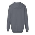 thumbnail image 5 of Baqcunre Unisex Solid Color Long Sleeve Loose-Fitting Fleece Top With Thick Hoodie Women Clothing Hoodies for Women,Womens Tops Fall 2023 Womens Sweatshirt Dark Gray M, 5 of 7