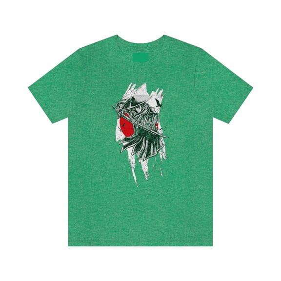 Samurai In Attacking Stance Japanese Flag T-Shirt