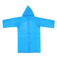 thumbnail image 1 of UYTIHGLOJK - Chubasquero para niños, reutilizable, de EVA transparente, portátil, ligero, con capucha, color azul, 1 of 6