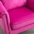 thumbnail image 6 of Dayalane Mid-Century Modern Accent Chair, Tufted Wingback Reading Armchair for Living Room, Bedroom, Office, Comfy Club Chair with Padded Back, Pink, 6 of 7