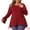 Burgundy, variant on DARING DIVA Women's Plus Tops Crew Neck Bell High Low Hem Blouses 1X Black