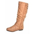 thumbnail image 2 of Women's Round Toe Low Flat Heel Buckle Slouchy Zip Boots, 2 of 2