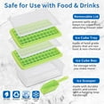 thumbnail image 3 of 2 Pack Ice Cube Tray with Lid and Bin for Freezer, Easy Release 55 Nugget Ice Tray with Cover, Storage Container, Scoop. Perfect Small Ice Cube Maker Tray & Mold. Flexable Durable Plastic, BPA Free, 3 of 5