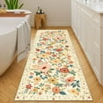 thumbnail image 3 of DUKINO Runner Rug, 2x10 Kitchen Hallway Carpet, Washable with Non-Slip Backing, Low Pile Soft Boho Floral for Entryway, Laundry, Bedroom, Beige Yellow, 3 of 7