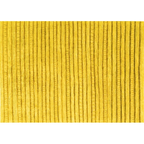 Ahgly Company Indoor Rectangle Solid Yellow Modern Area Rugs, 3' x 5'