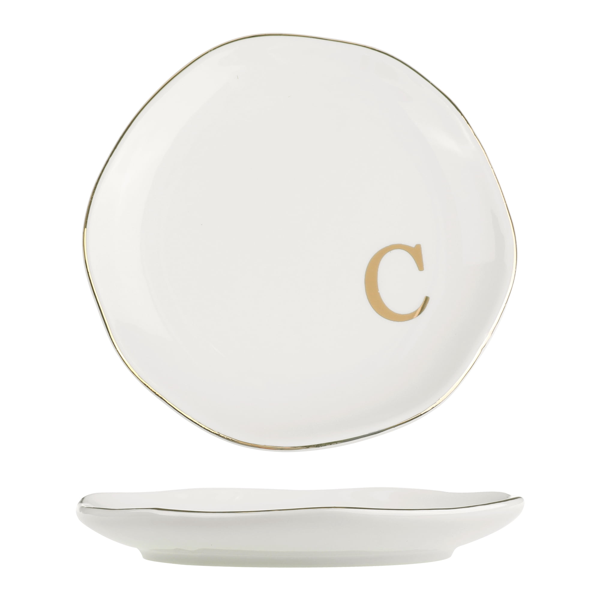 Unique Bargains Ceramic Jewelry Tray Decorative Trinket Dish Gifts Jewelry Boxes White-C