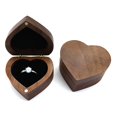thumbnail image 5 of Heart Shaped Walnut Wood Ring Box Jewelry Chest Organizer Earrings Wooden Presentation Box Case for Proposal Engagement Wedding Ceremony Birthday Gift(Black Single Slot), 5 of 6