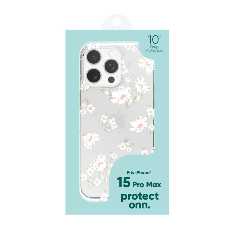 onn. Phone Case for iPhone 15 Pro Max - White Magnolia onn. Phone Case for iPhone 15 Pro Max - White Magnolia