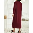 thumbnail image 3 of Avidlove Women Zipper Front Robes Long Sleeve Housecoat Lightweight Full Length Nightgowns Sleepwear with Pockets, 3 of 7
