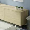 thumbnail image 3 of Atlas 78" x 28" Highboy Modern TV Stand Cabinet And Sideboard - White Oak Frame, White Oak Door/Drawers, White Base, 3 of 8