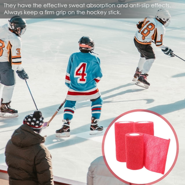 RENACLIPY Non Woven Fabrics Hockey Grip Tape 3 Rolls for Racket with Friction Addition 10X4.9In